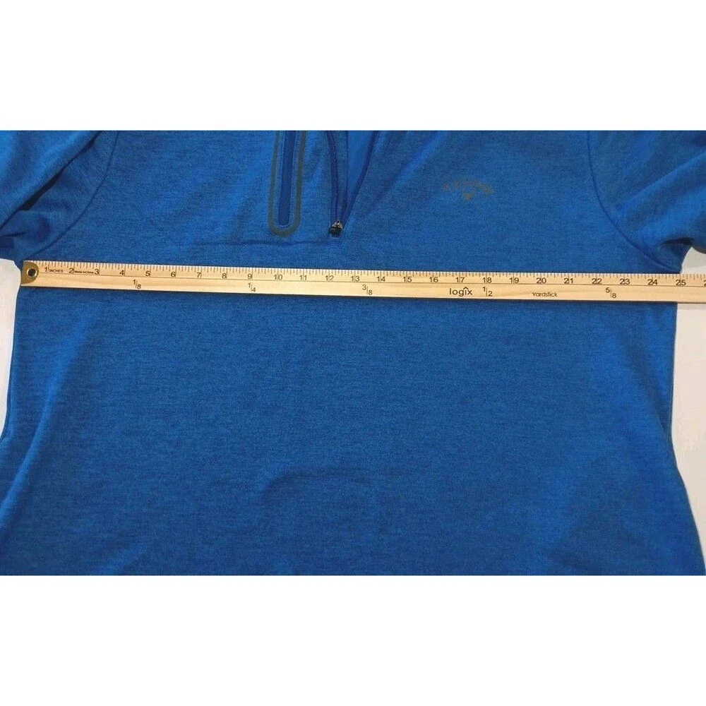 Callaway Sweater Mens 2X Blue Fleece Pullover 1/4 Zip Pockets Golf Casual